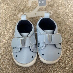 Soft Blue Baby Shark Shoes with Velcro Straps